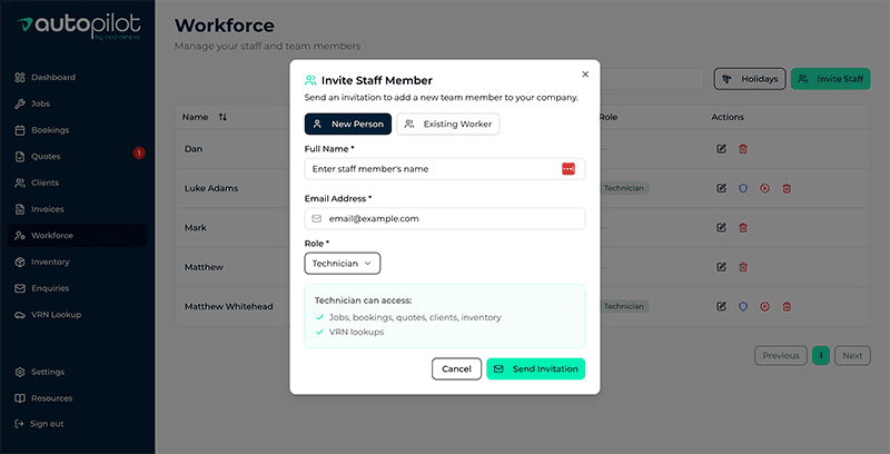 Workforce scheduling